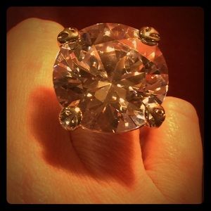 Huge Knockout CZ Sterling Silver Ring
